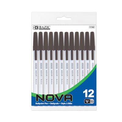 Ballpoint Pens - 12 Count, Black, Medium