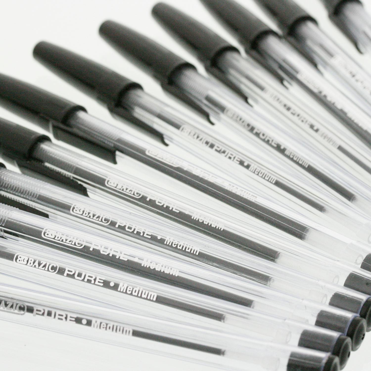 Wholesale BAZIC PURE Ballpoint Pens 12 Count, Black, Medium (SKU