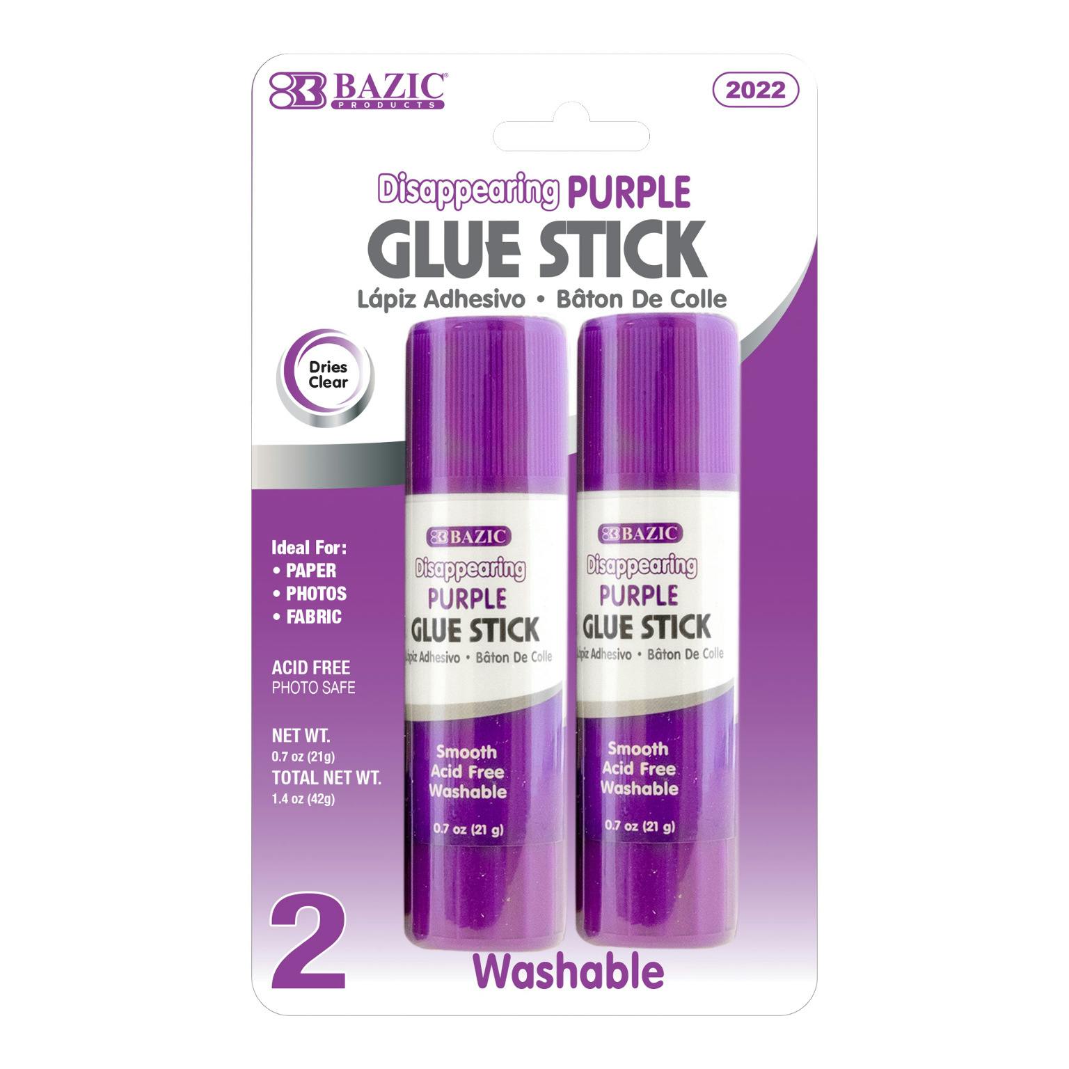 Wholesale BAZIC Large Purple Glue Stick Washable, 0.7 oz, Dries Clear