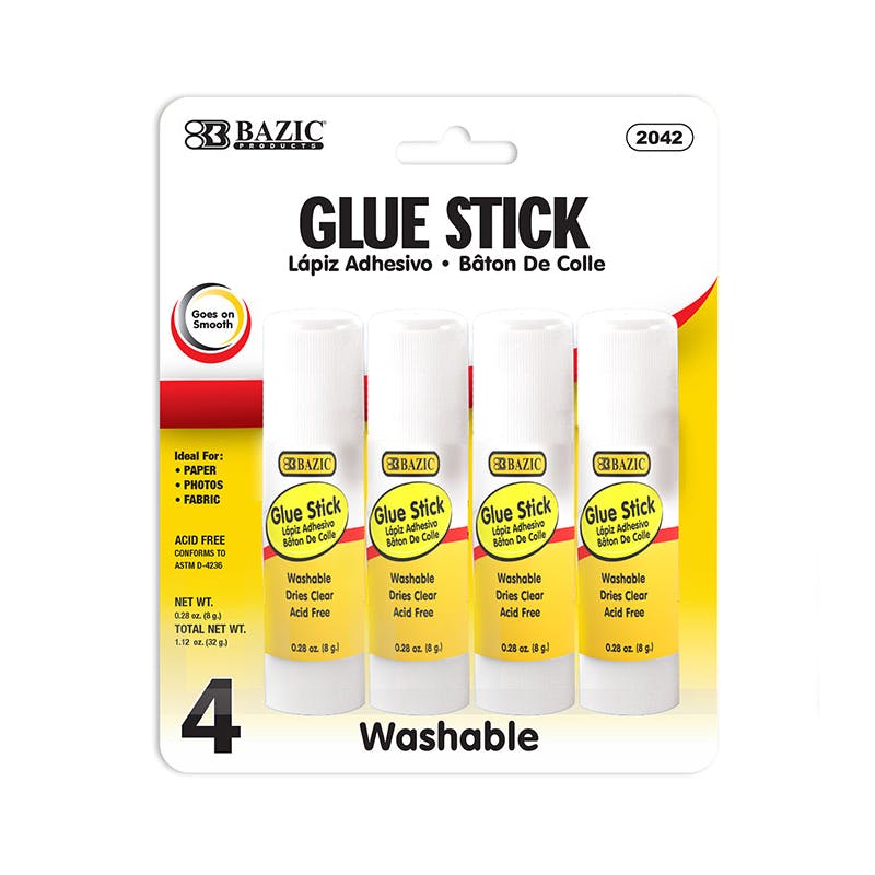 Glue Sticks - 4 Count  White  0.28 oz (8g)