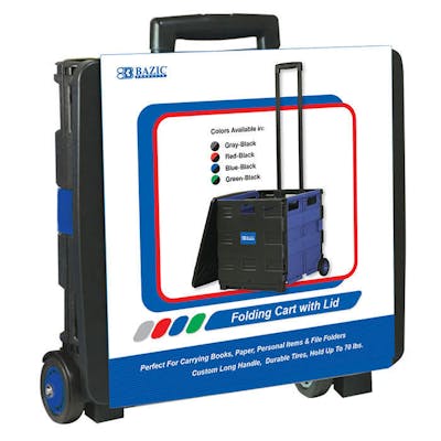 Folding Carts on Wheels - Blue, Lid Cover, 16"