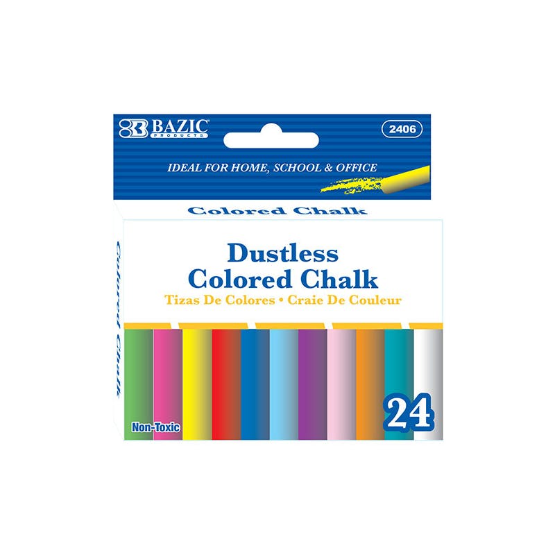 Colored Chalk - 24 Count  Assorted Colors