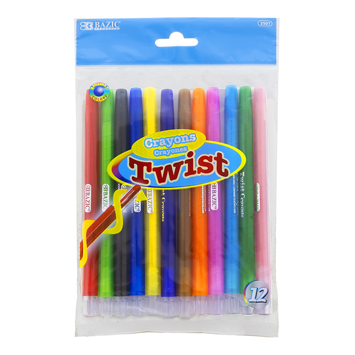 Twist Crayons - 12 Assorted Colors