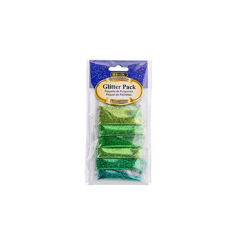 Green Color Glitter Pack - 2g  6 Count
