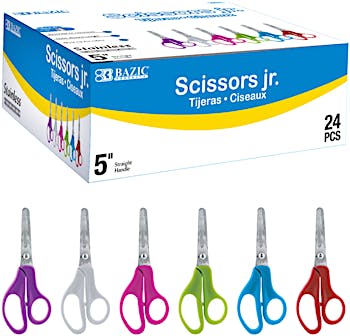 School Scissors 2pk Asst Clrs-wholesale 
