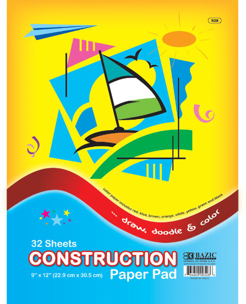 Construction Paper Pads - 32 Sheets  9" x 12"