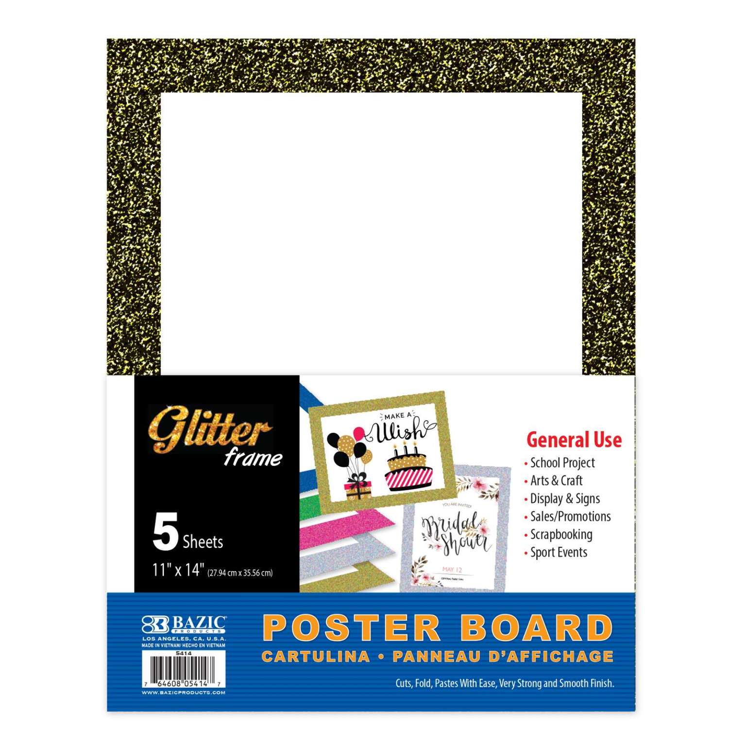 White Poster Board 11X14 Pack Of 5 - ROS04502