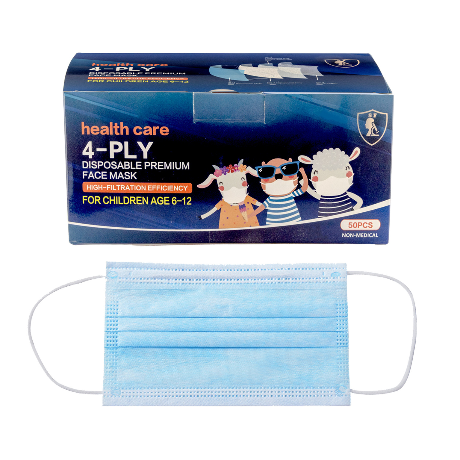 Wholesale 4Ply Protective Disposable Kid's Face Mask (SKU 2349925