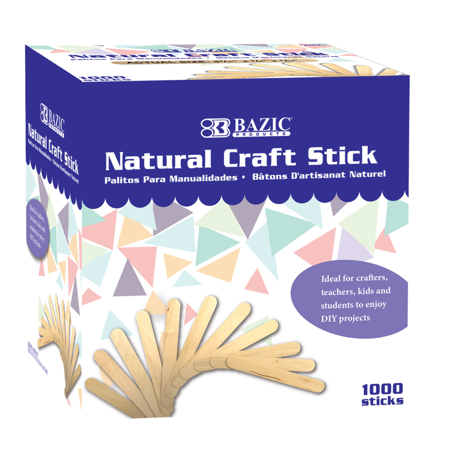 Wooden Lolly Sticks Natural Wood - 1000 Pack, Catering Disposables