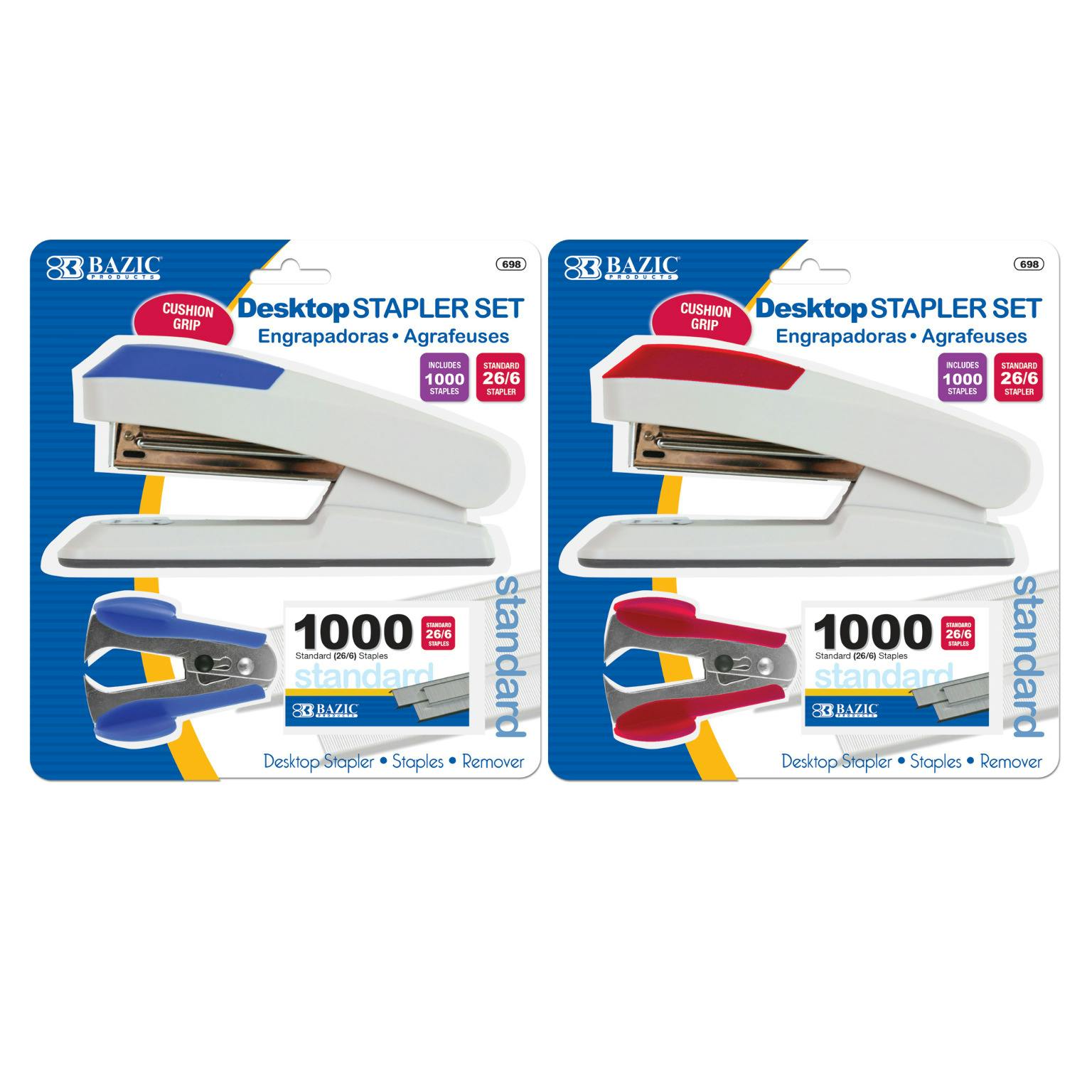 Wholesale BAZIC Comfort Grip Desktop Stapler Set (SKU 634797) DollarDays