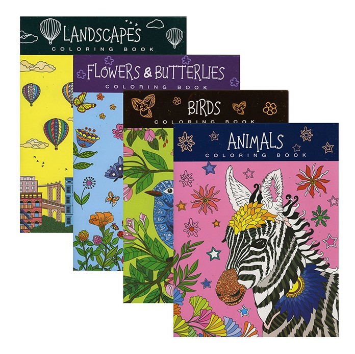 Wholesale Adult Coloring Books - 4 Assorted Volumes - DollarDays