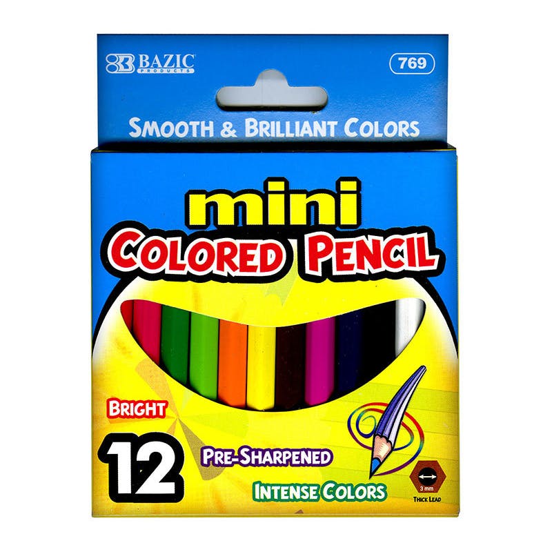Mini Colored Pencils - 12 Count  Pre-sharpened