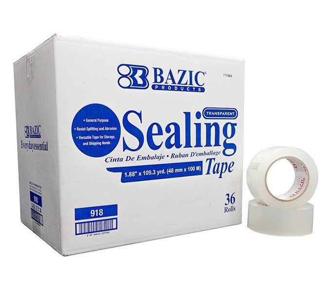 BAZIC Packaging Tape Dispenser w/ (2) 1.88 X 54.6 Yards Super Clear Tape  Bazic Products