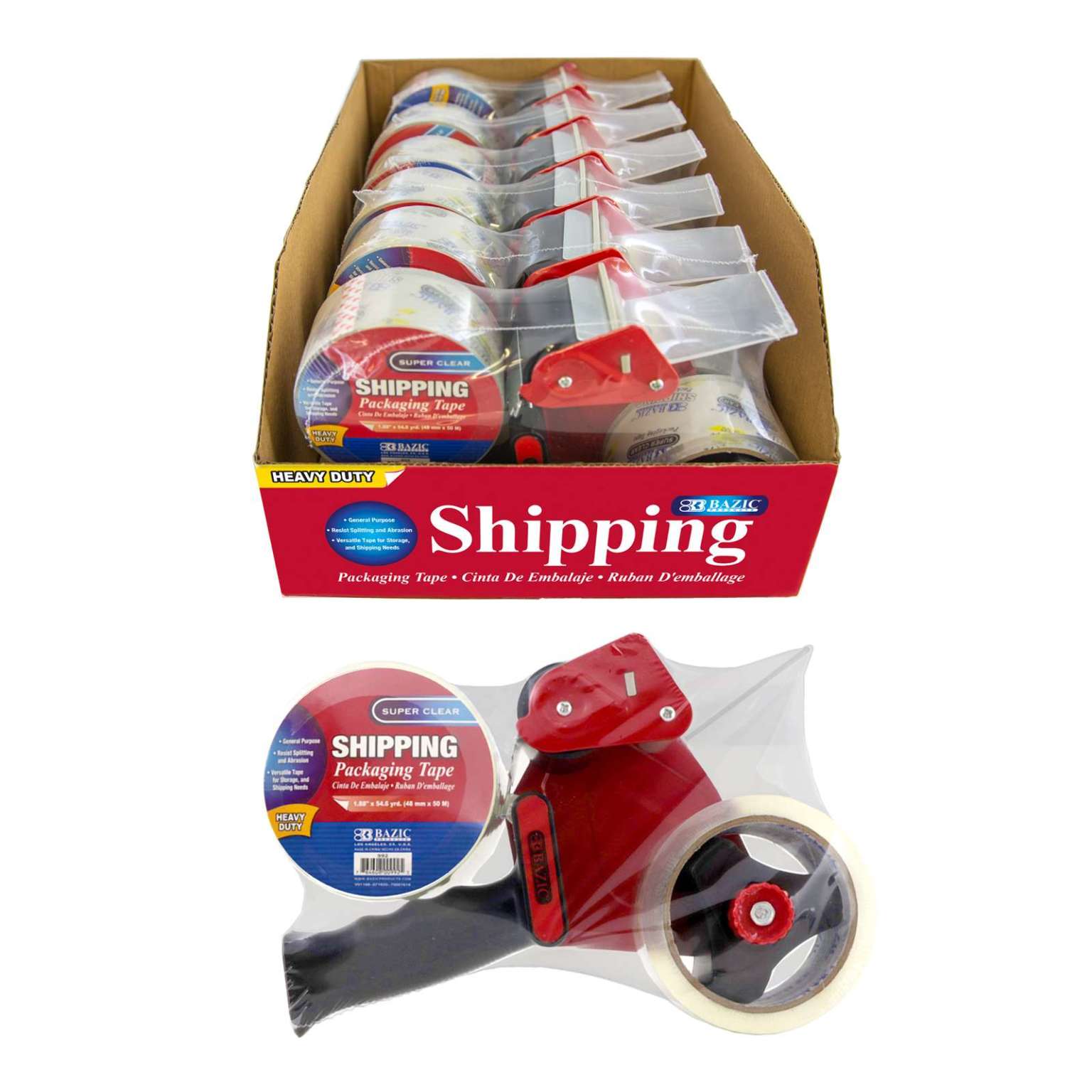 BAZIC 1.88 X 109.3 Yards Clear Packing Tape Bazic Products