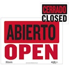 BAZIC 9" X 12" Abierto Sign w/ Cerrado Sign on Back image number null