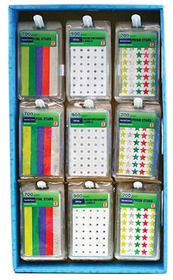 Display Assorted Star/White Reinforcement Labels