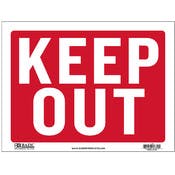 Keep Out Signs - Red/White, 12" x 16"