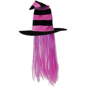 Witch Hats with Hair - Hot Pink