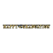 Happy Graduation Streamers - Black & Gold
