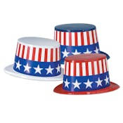 Patriotic Topper Hats - Assorted, One Size