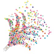 Push Up Confetti Poppers - Rainbow, 8 Pack