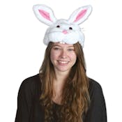 Plush Bunny Hats - White & Pink