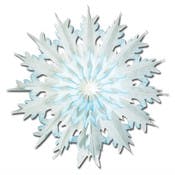 Dip-Dyed Snowflakes - Blue, White, 17"