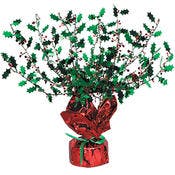 Holly & Berry Centerpieces - Red & Green, 15"
