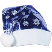 Metallic Santa Hats - Blue, One Size