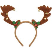 Reindeer Antlers with Bells - Brown