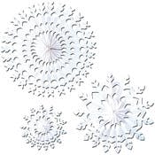 White Tissue Snowflakes - Assorted Designs, 15"