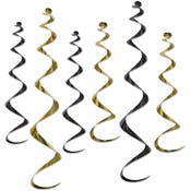 Black & Gold Whirls, 24-36"