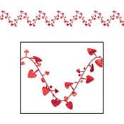 Heart-Shaped Garlands - Red, 25'