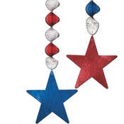Foil Star Danglers - Red, White, Blue, 30"