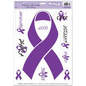 Purple Ribbon Sticker Sheets - 10 Pack