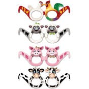 Farm Animal Eyeglasses, 12 Pk