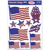 Patriotic Clings - Stars & Stripes, 11 Per Sheet