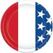Patriotic Plates - Stars & Stripes, 7", 8 Pk