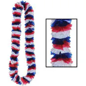 Patriotic Poly Leis - Red, White, Blue