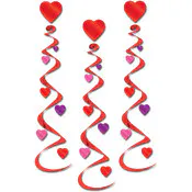 Heart Whirls - Red, 30"