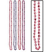 Hearts Beaded Necklaces - 33", 4 Pk