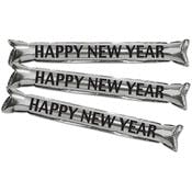 Metallic Party Sticks - Black & Silver, 22"