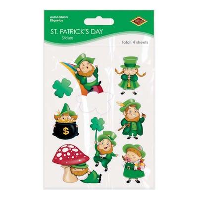 Leprechaun and Shamrock Stickers