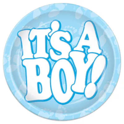It's a Boy Plates, 8 Count - 7"