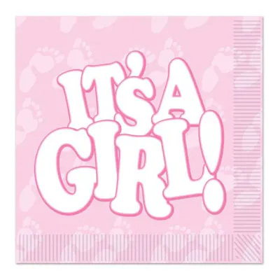 It's a Girl Beverage Napkins, 16 Count