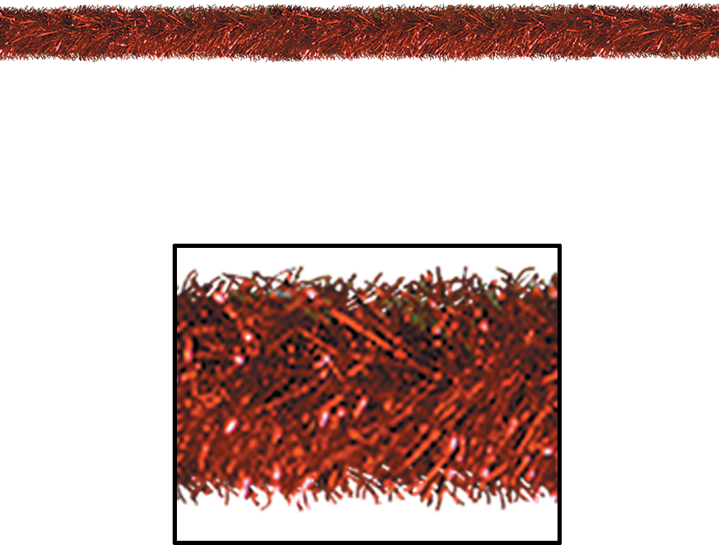 Wholesale Tinsel Garland 4" x 100', Red