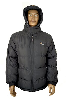 Men's Bubble Jackets - Large, Black, Fleece Lined