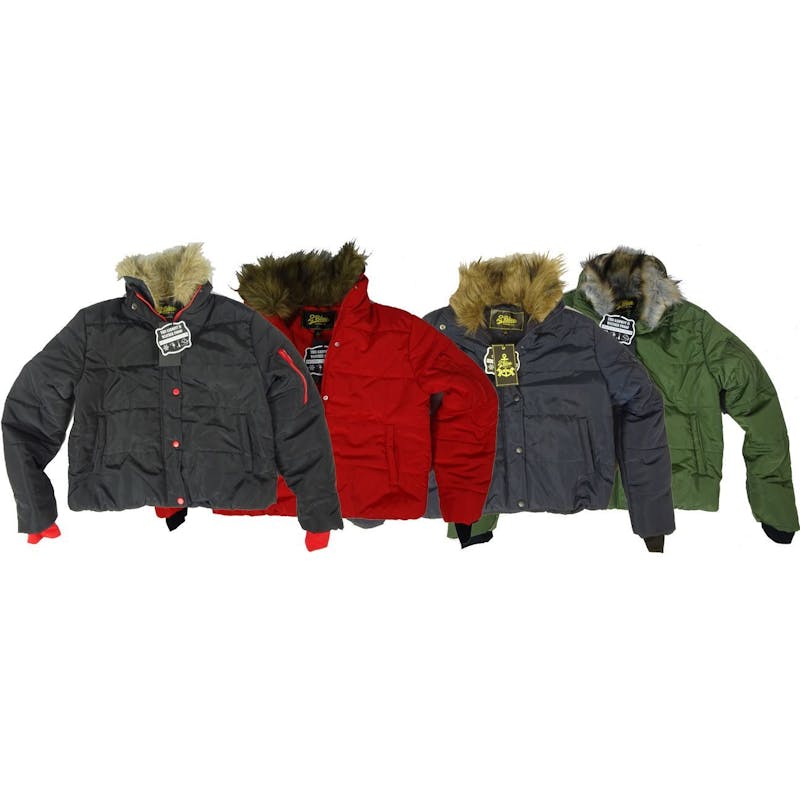 Girl's Puffer Jacket with Detachable Fur Collar