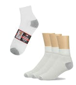 Men's Ankle Socks - White, Gray, Size 9-11