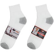 Cotton Plus Ankle Socks - White W/Grey, 9-11, 3 Pack